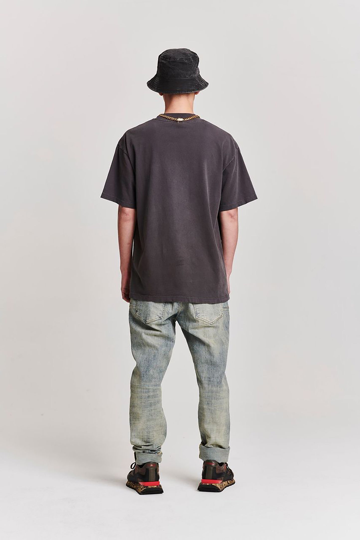 ENDLESS SUMMER NOCTURNAL BURNING MEN DESERT OVERSIZED SHORT SLEEVE T-SHIRT GREY