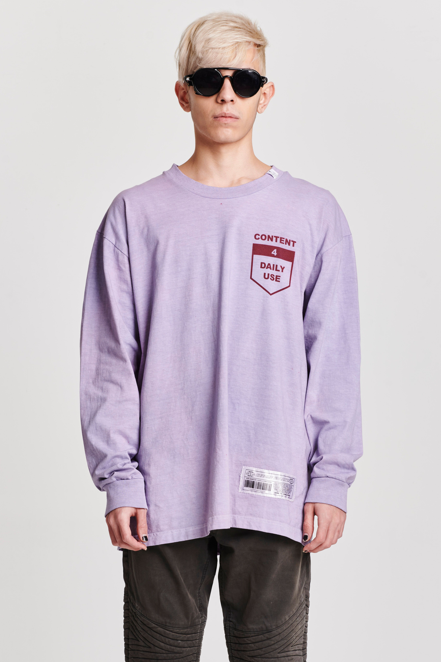 CONTENT 4 DAILY USE LONG SLEEVE T-SHIRT IN PURPLE