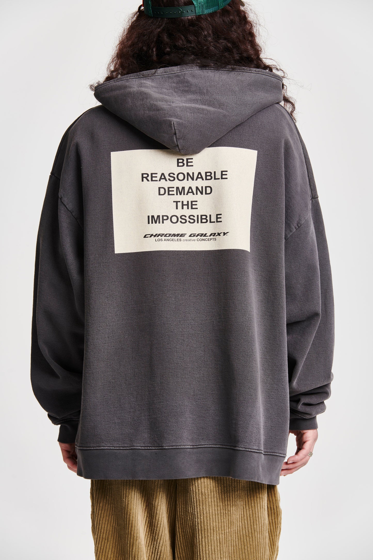 HARDCORE PLEASURES LONG SLEEVE HOODY GREY CHROME GALAXY