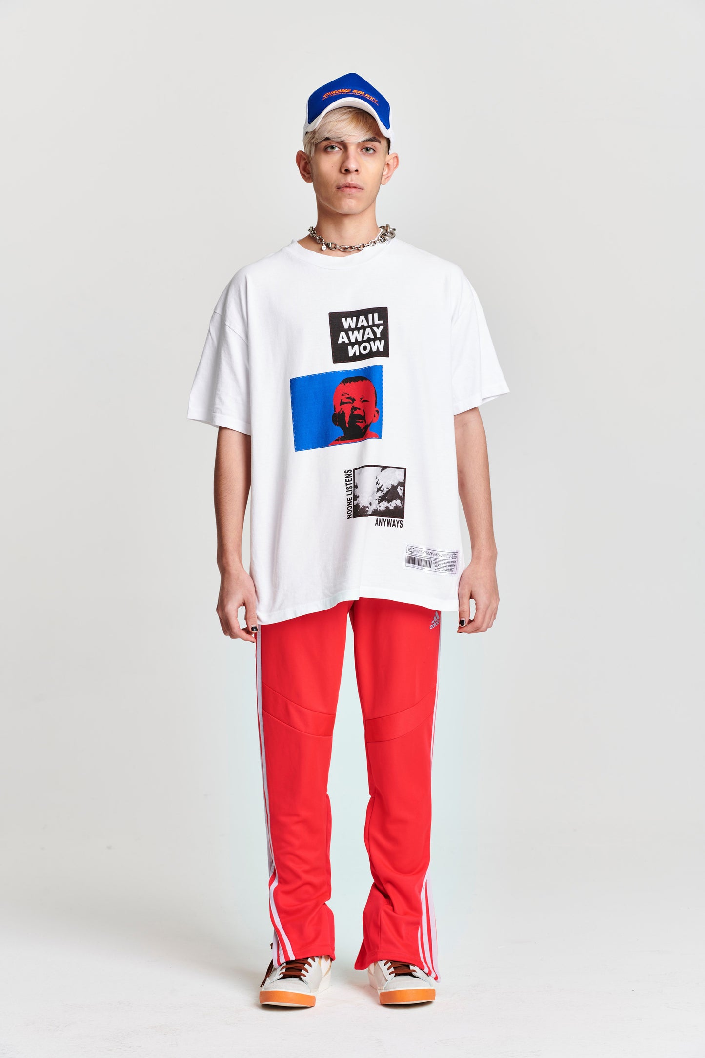 WAIL AWAY NOW OVERSIZED SHORT SLEEVE T-SHIRT WHITE