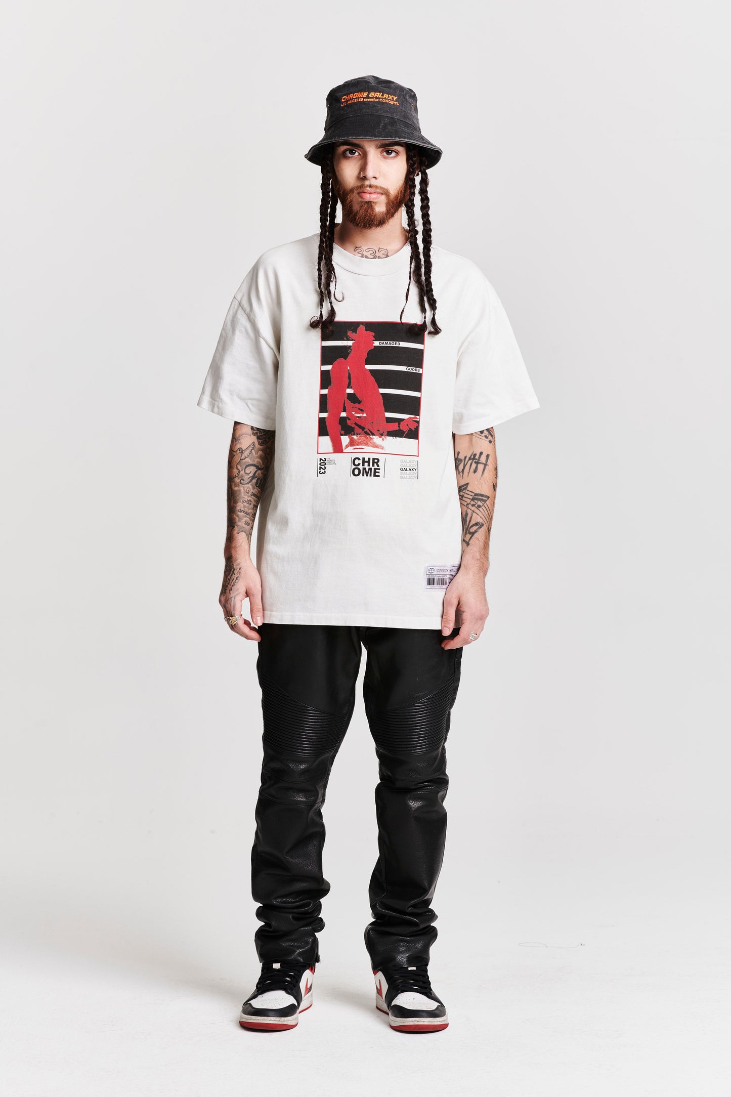 DAMAGED GOODS ABSTRACT SHORT SLEEVE T-SHIRT WHITE