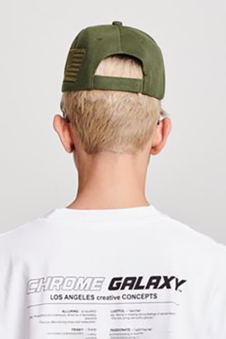 MOSS GREEN EMBROIDERED LOGO BASEBALL HAT