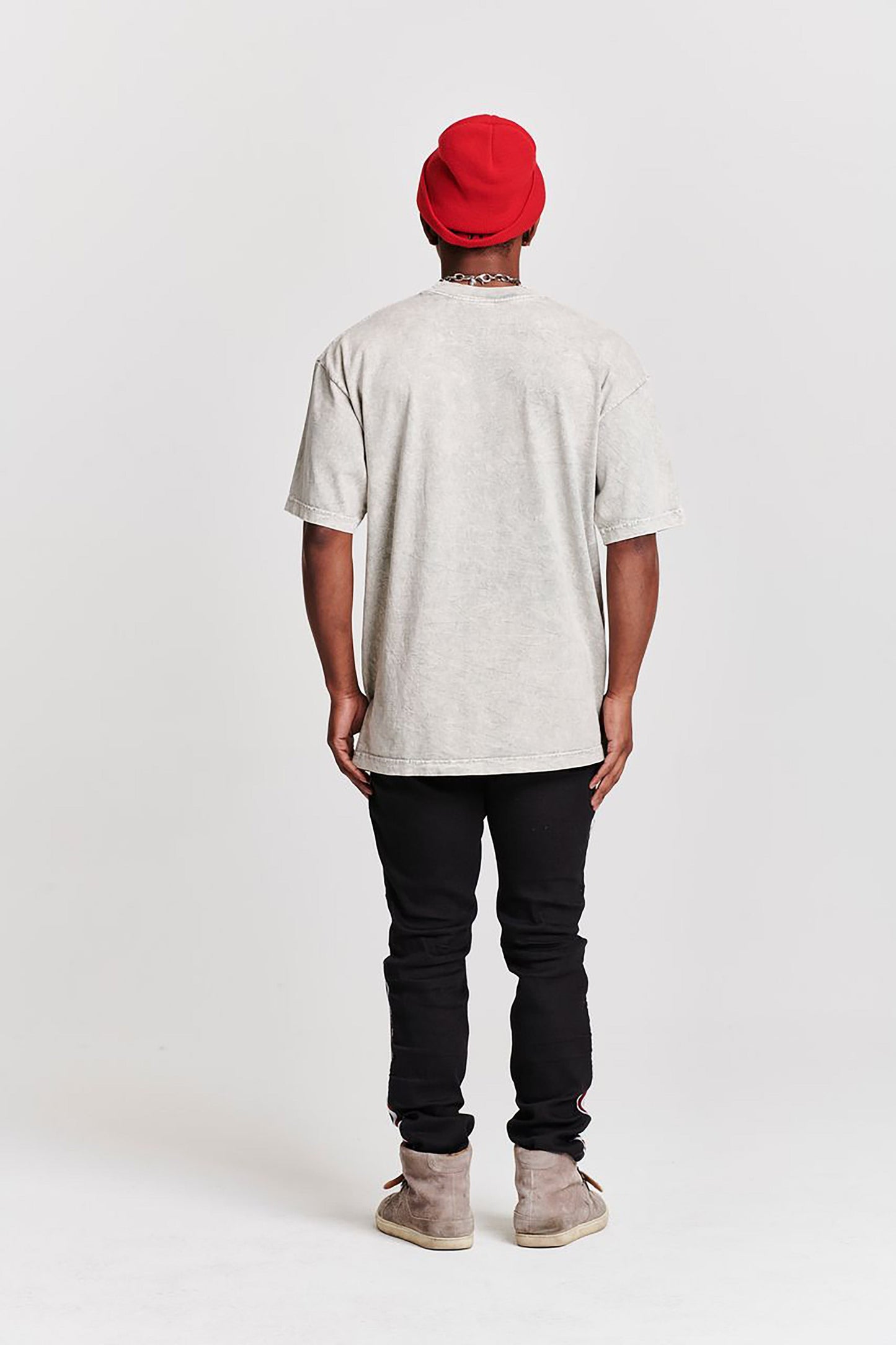 RED SKATE SHORT SLEEVE T-SHIRT MISTY GREY